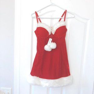 NEW La Vie En Rose Santa Dress Mini Dress Pom Pom